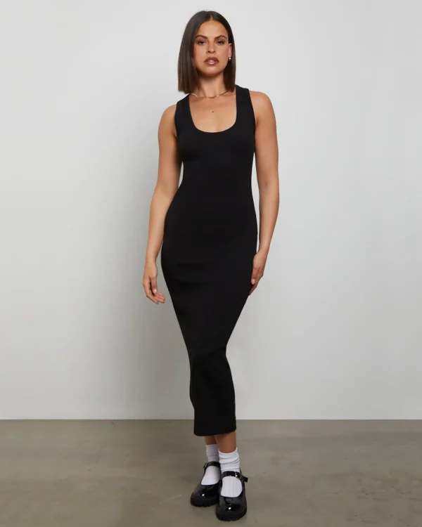Cheap GENERAL PANTS CO. BASICS Racer Back Midi Dress In Black