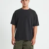 Sale ARVUST Ramona Linen Short Sleeve T-Shirt In Washed Black