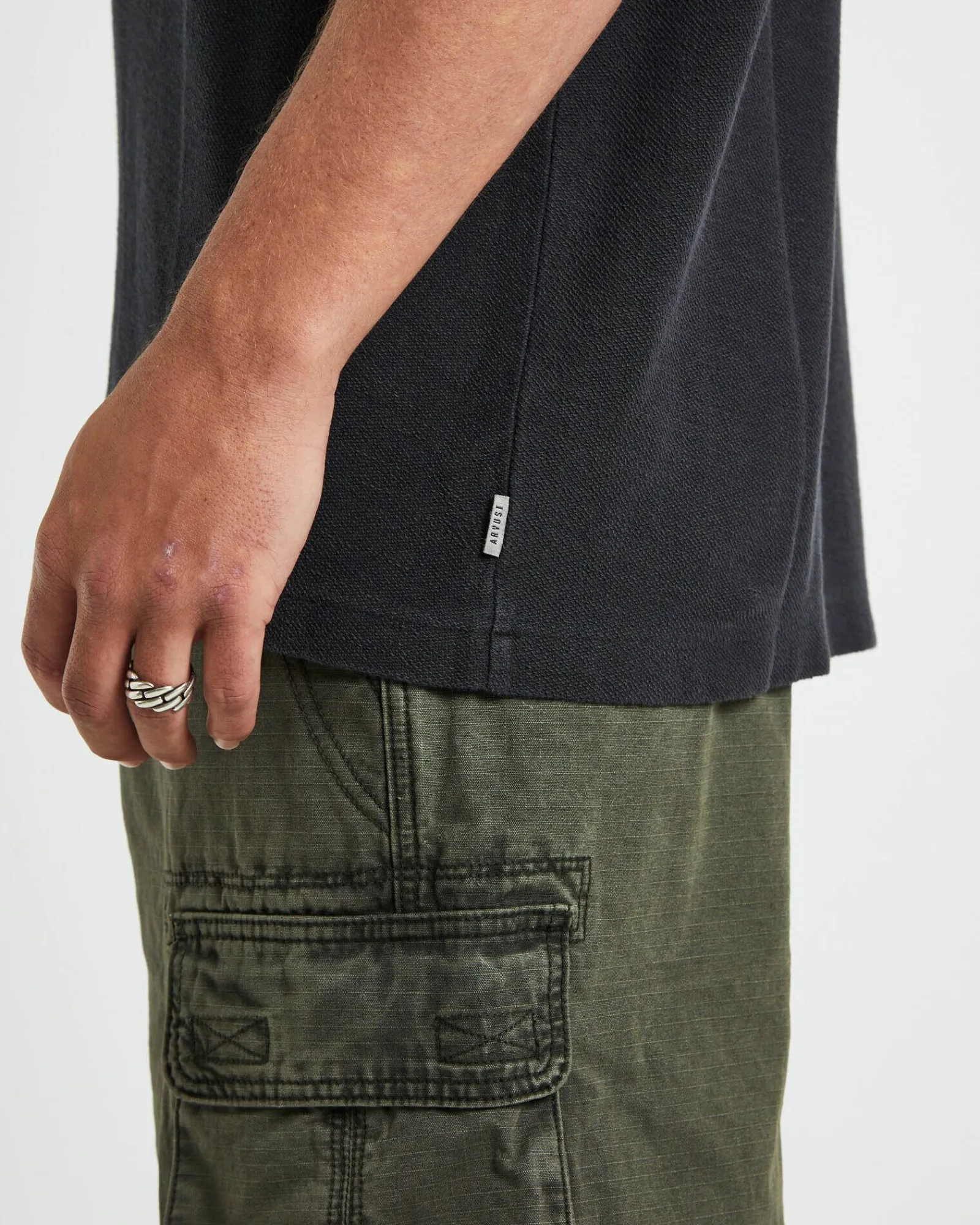 ramona_linen_short_sleeve_5.webp Sale ARVUST Ramona Linen Short Sleeve T-Shirt In Washed Black