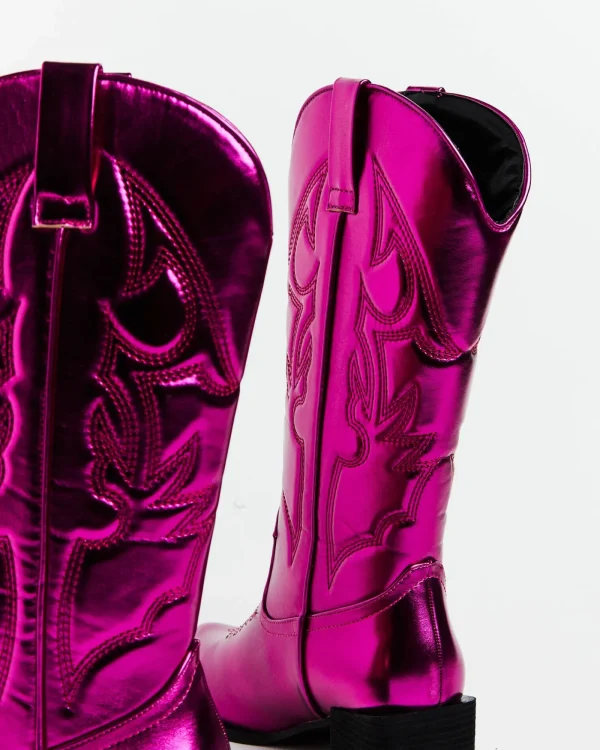 Outlet THERAPY Ranger Cowboy Boot In Metallic Pink