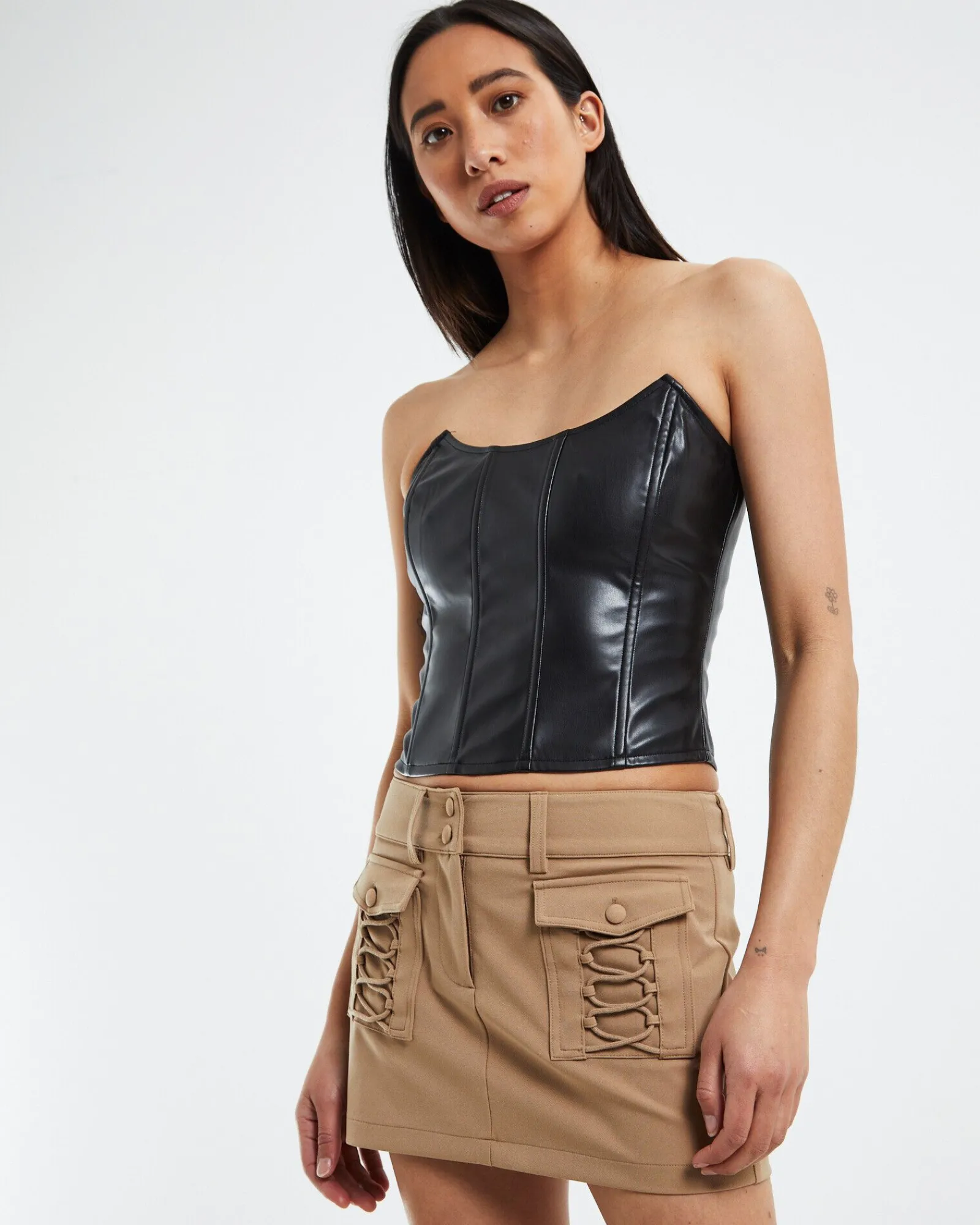raquel_corset_detail_skir_5.webp Hot NEON HART Raquel Corset Detail Skirt Beige