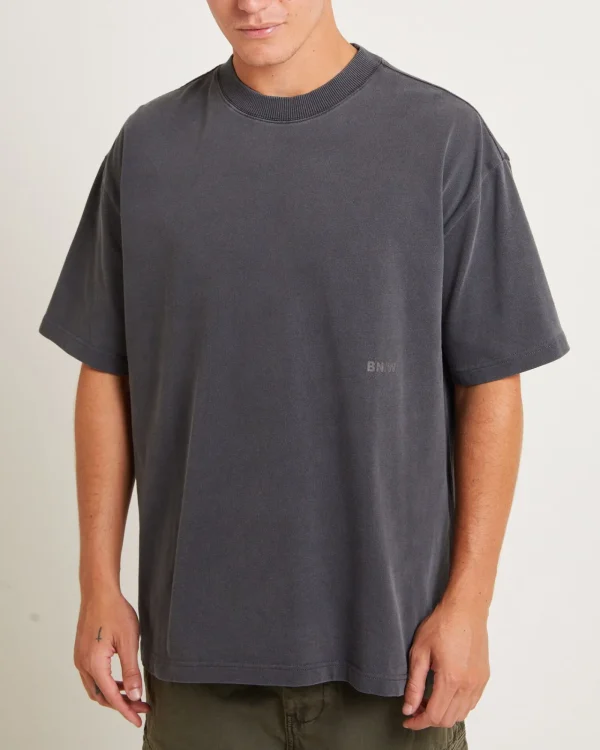 Hot BLACK NOISE WHITE RAIN Relative Regulations Short Sleeve T-Shirt In Pewter Grey
