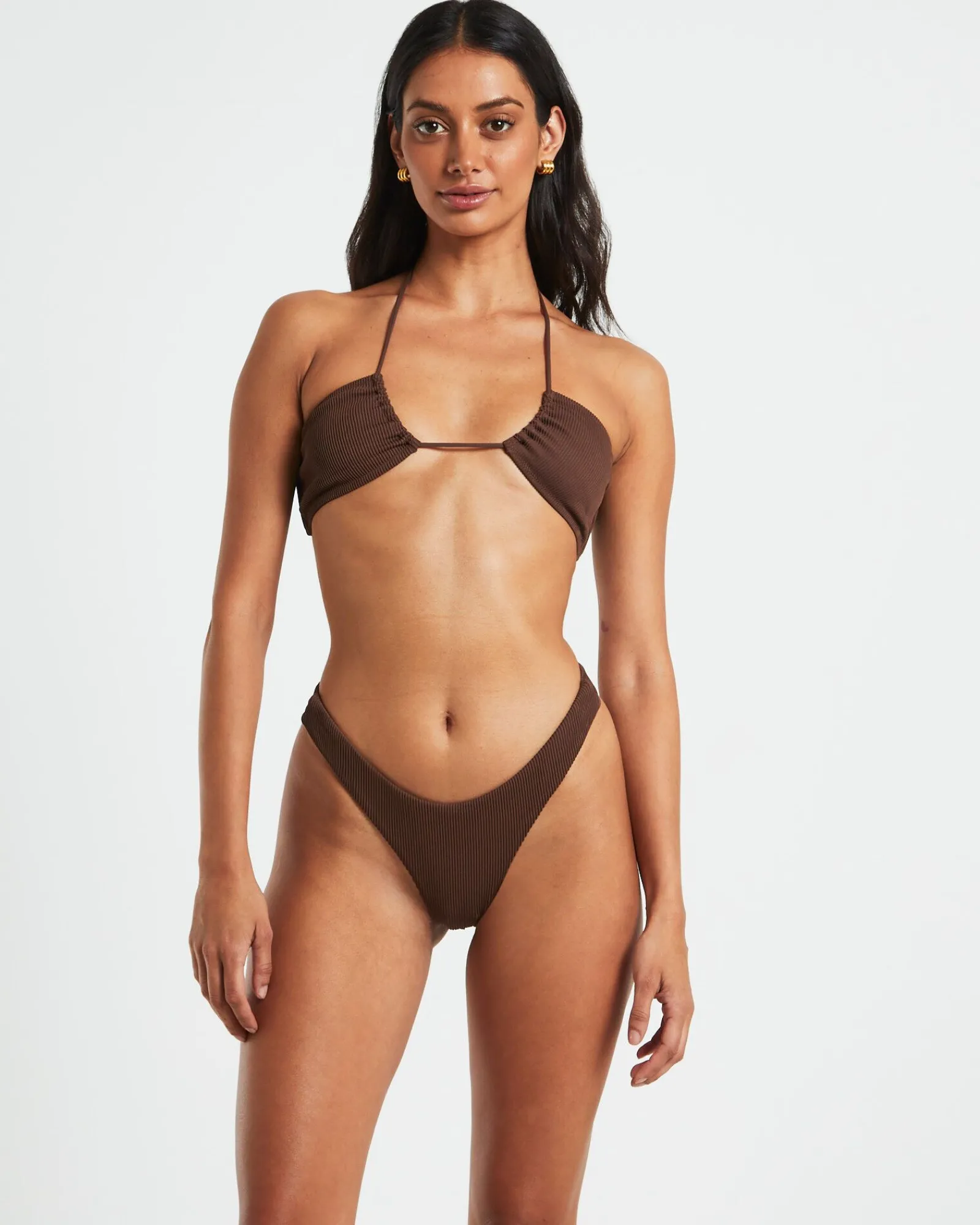 rib_cross_front_bikini_to_1.webp Discount SUBTITLED Rib Cross Front Bikini Top In Chocolate Brown
