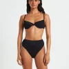 New SUBTITLED Rib Cut Out Underwire Bikini Top In Black