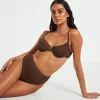 Cheap SUBTITLED Rib Cut Out Underwire Bikini Top In Chocolate Brown