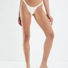 Best Sale SUBTITLED Rib Fixed Skimpy Bikini Bottoms Almond White
