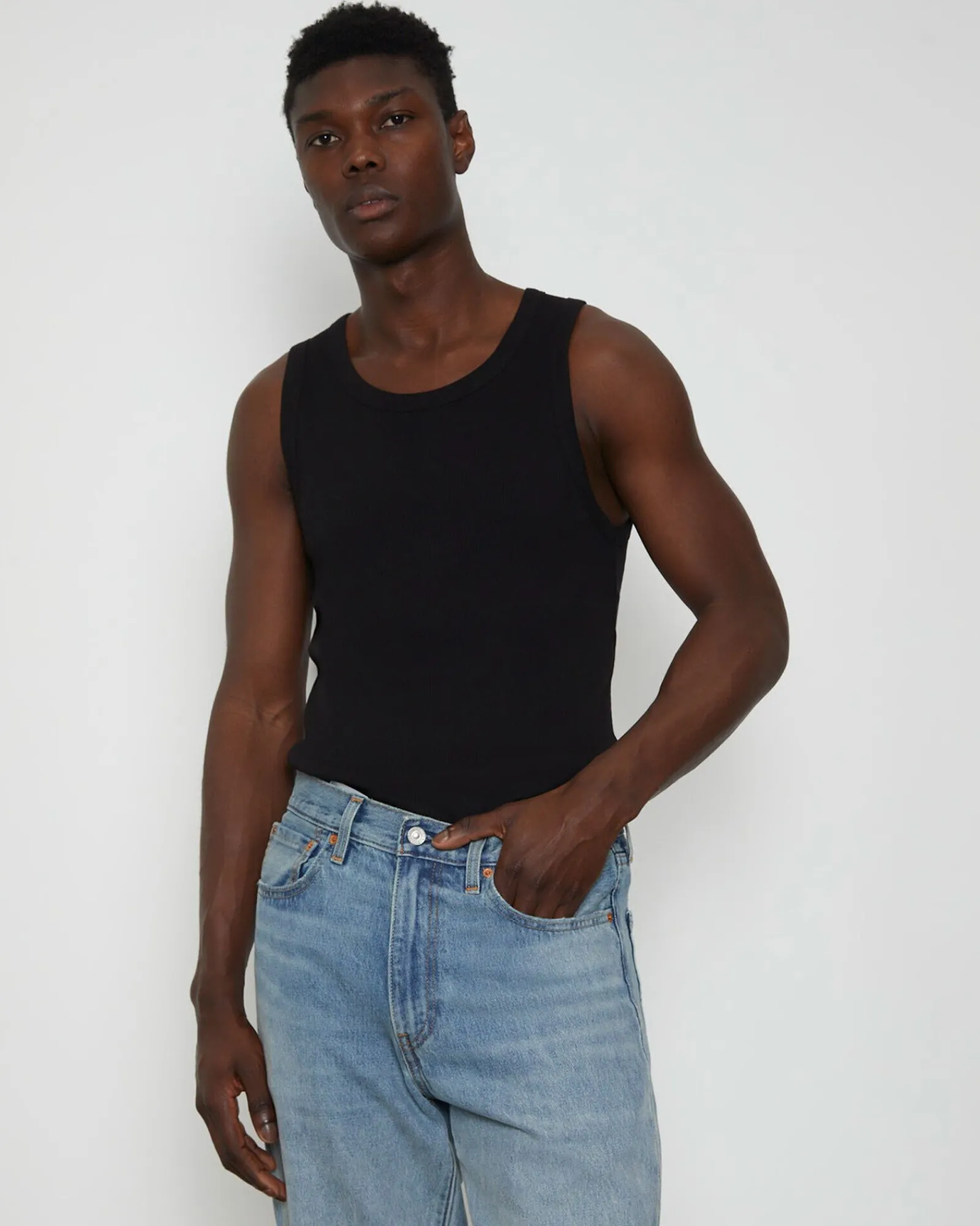 rib_singlet_in_black_0.webp Outlet GENERAL PANTS CO. BASICS Rib Singlet In Black