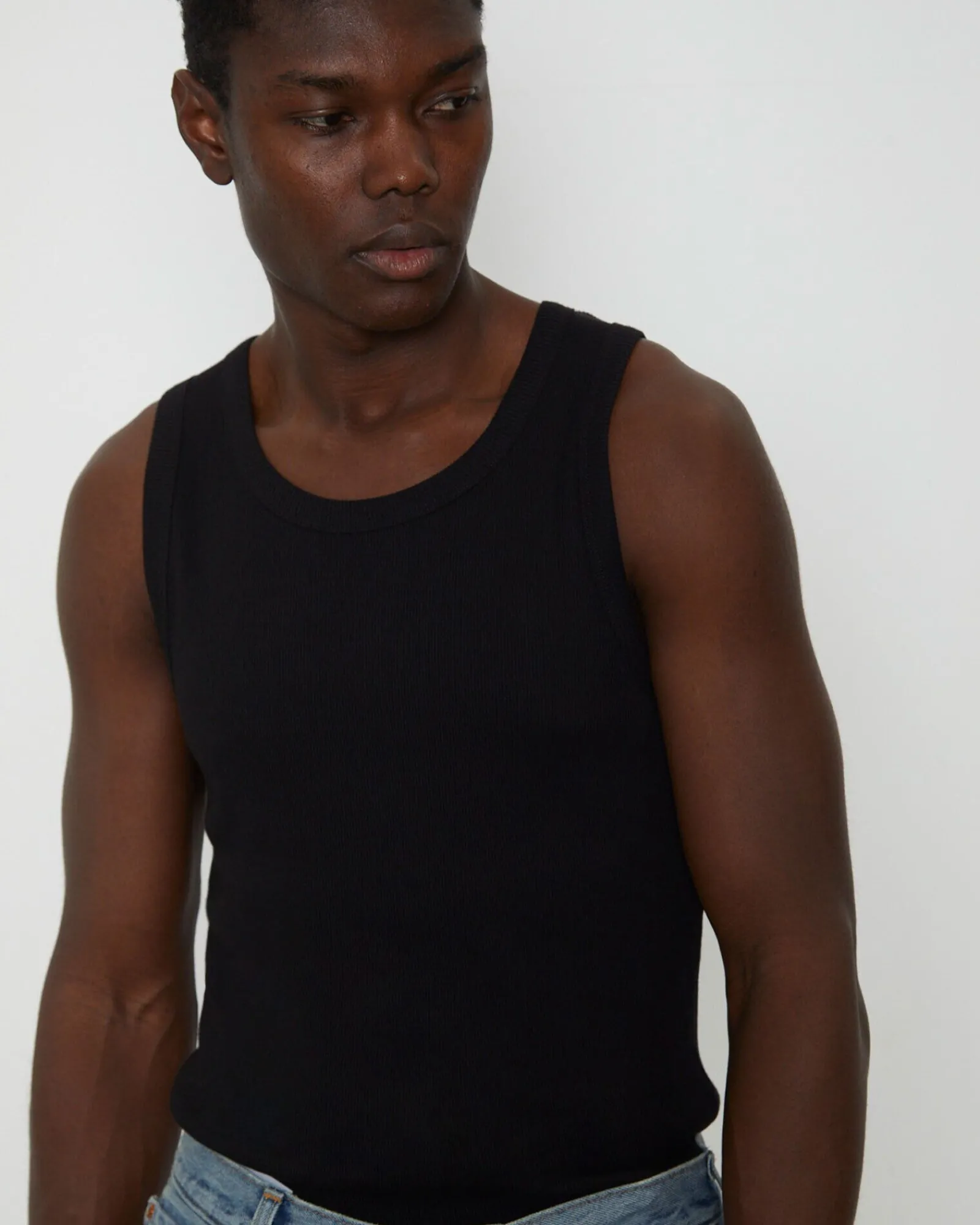 rib_singlet_in_black_5.webp Outlet GENERAL PANTS CO. BASICS Rib Singlet In Black