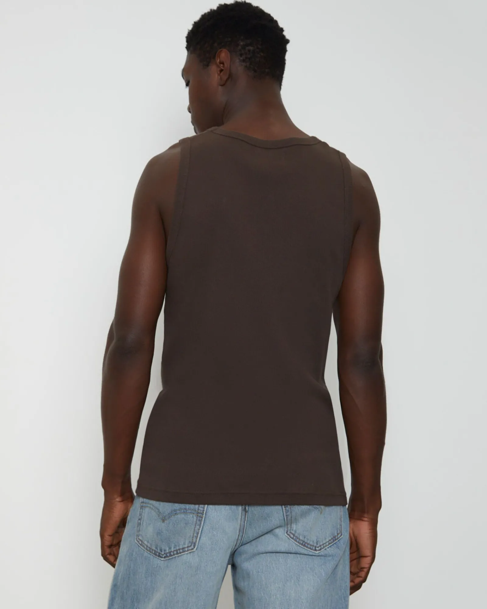 rib_singlet_in_umber_brow_1.webp Store GENERAL PANTS CO. BASICS Rib Singlet In Umber Brown
