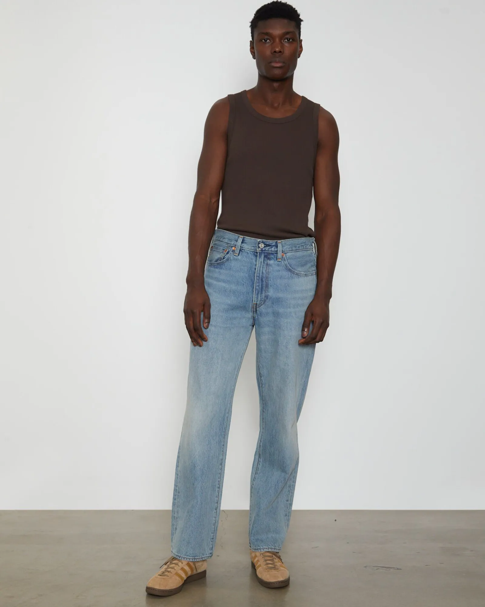 rib_singlet_in_umber_brow_3.webp Store GENERAL PANTS CO. BASICS Rib Singlet In Umber Brown