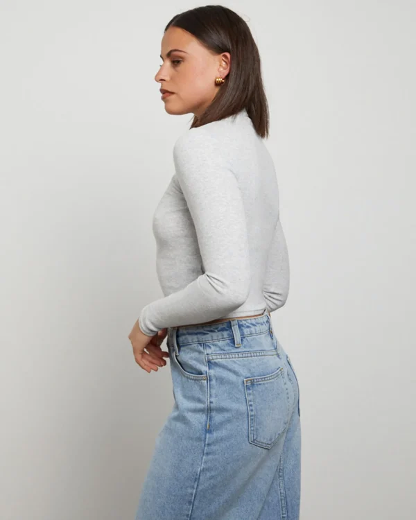 Shop GENERAL PANTS CO. BASICS Ribbed Long Sleeve Skivvy In Grey