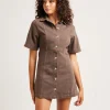 Fashion INSIGHT Rio Denim Mini Dress Washed Sepia