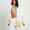 Shop SUBTITLED Rochelle Dip Dye Long Sleeve Shirt In Citrus Green