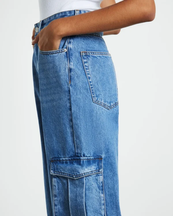 Shop INSIGHT Rumour Baggy Denim Cargo Jeans Saturated Blue