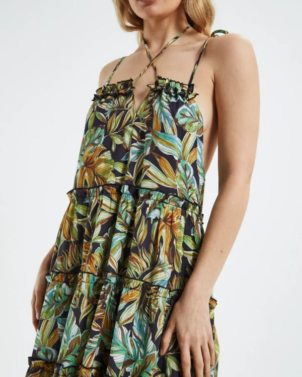 Store CHARLIE HOLIDAY Senorita Maxi Dress Tropical Palm
