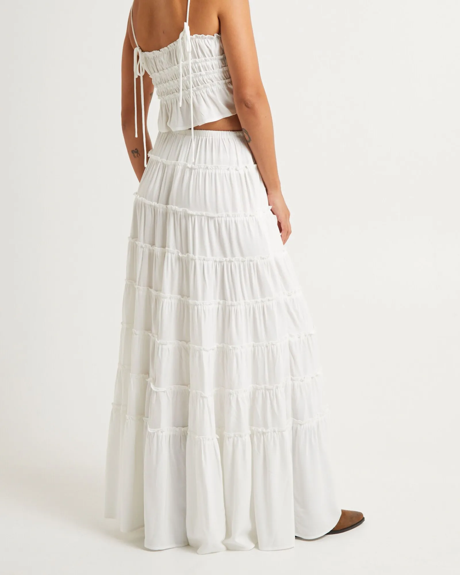 sereno_tiered_maxi_skirt__1.webp Shop SUBTITLED Sereno Tiered Maxi Skirt White