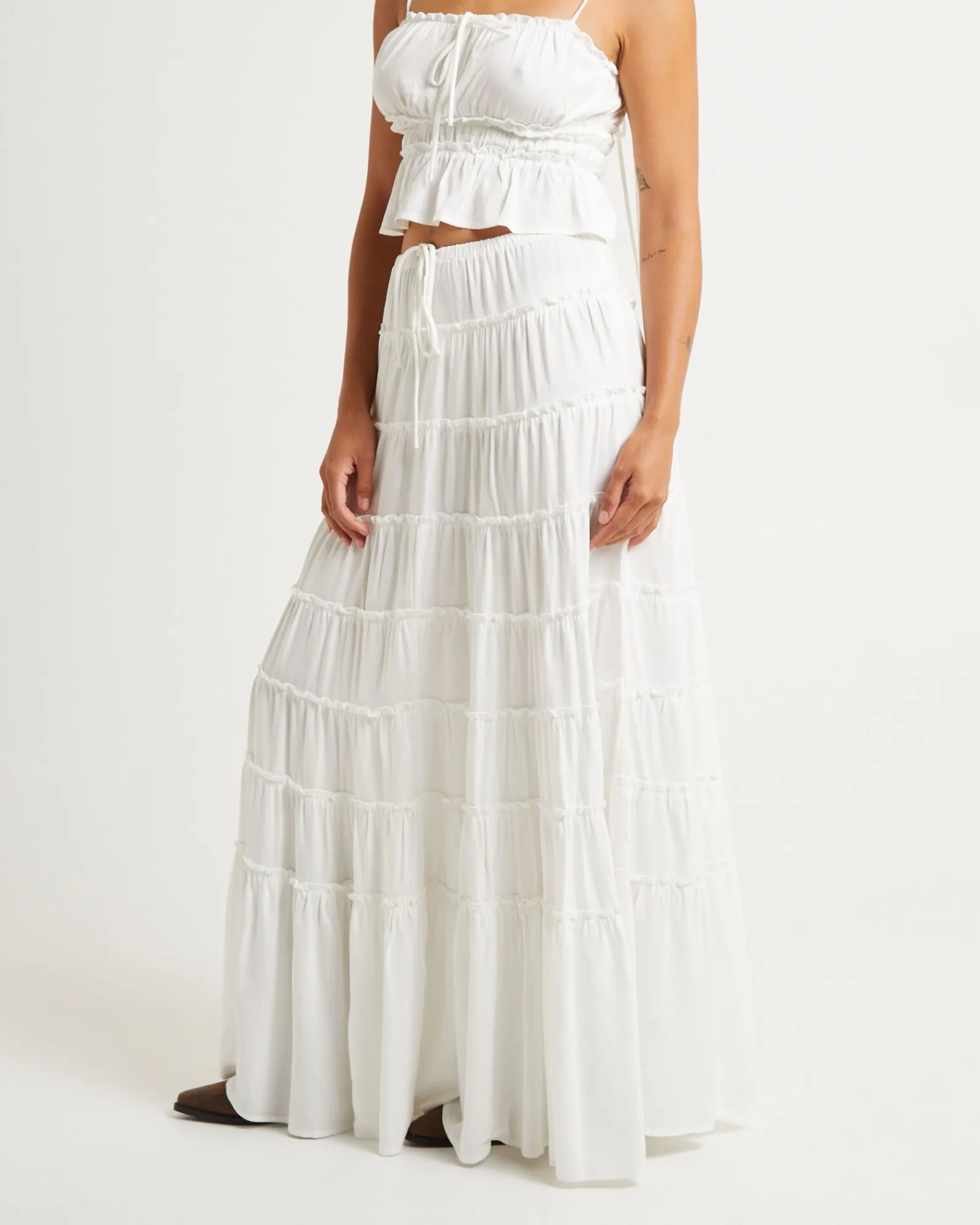 sereno_tiered_maxi_skirt__2.webp Shop SUBTITLED Sereno Tiered Maxi Skirt White