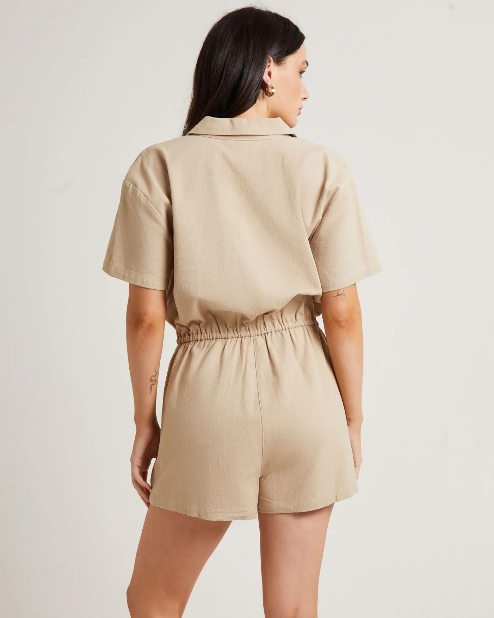 shelly_short_sleeve_plays_1.webp Fashion SUBTITLED Shelly Short Sleeve Playsuit In Oat