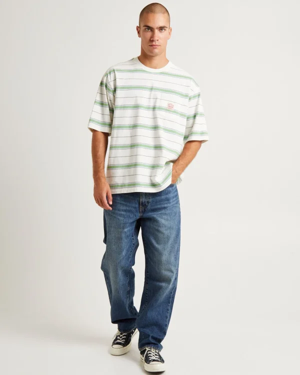 Best LEVIS Short Sleeve Workwear T-Shirt Stanlee Strip Egret