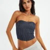 Sale MOTEL ROCKS Sinan Tube Top Two Tone Navy