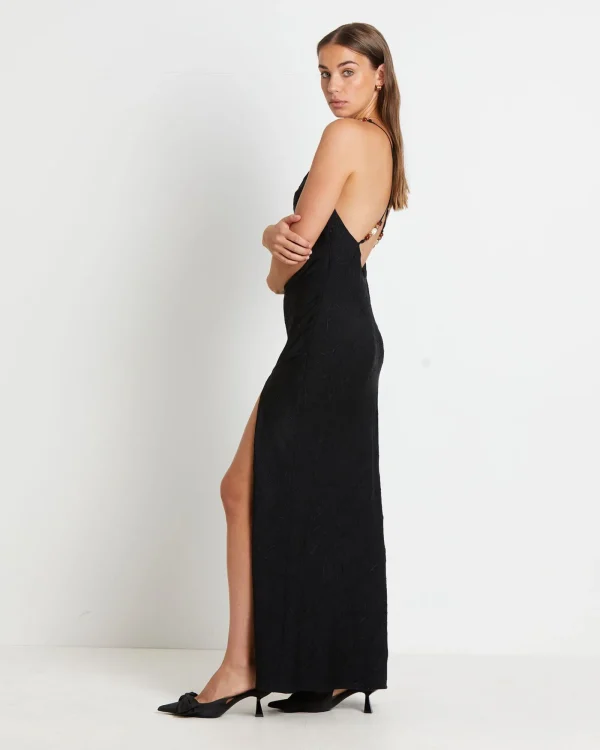 Clearance STUDIO Siren Backless Maxi Dress In Black