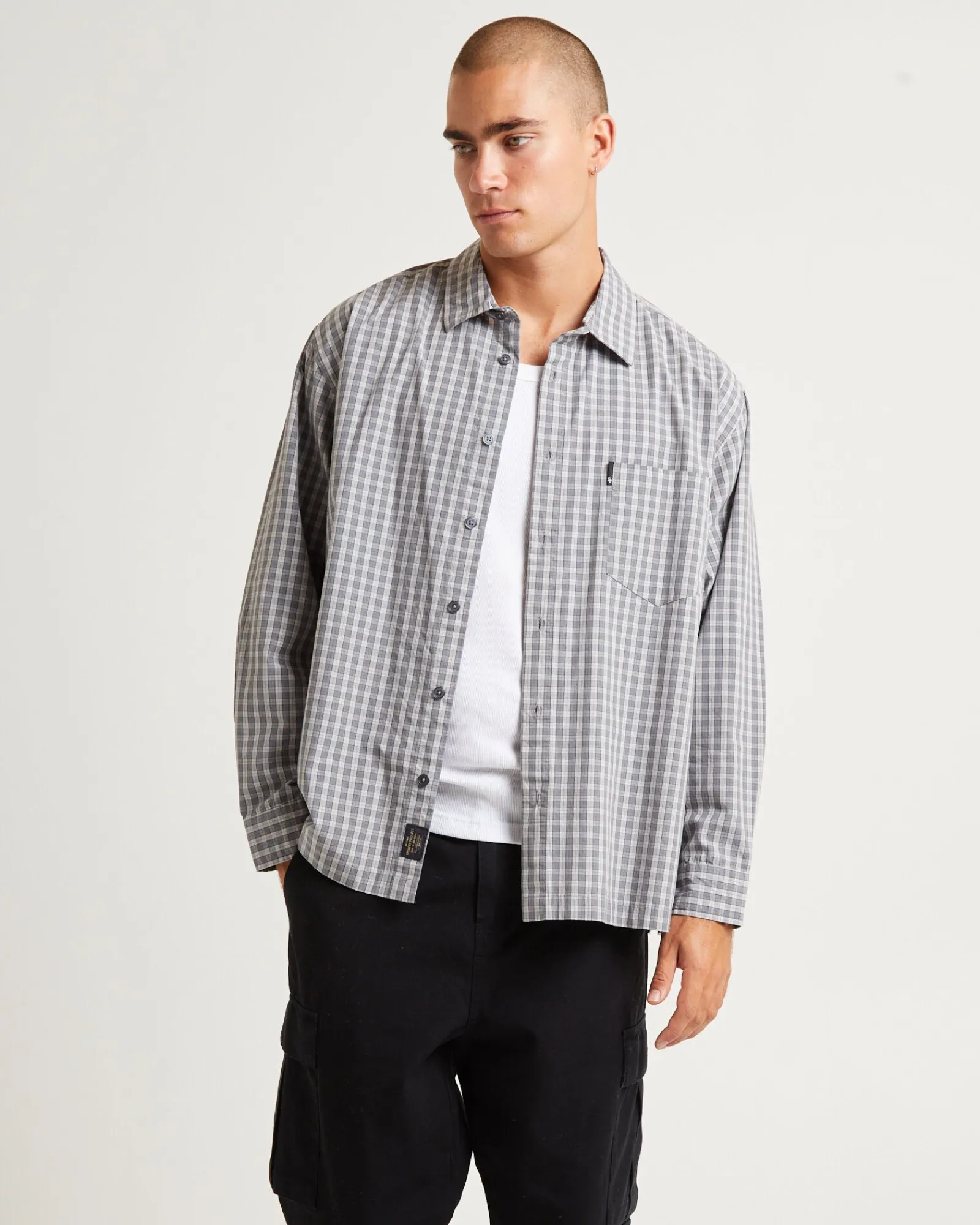 skate_long_sleeve_shirt_g_0.webp Best Sale SPENCER PROJECT Skate Long Sleeve Shirt Grey