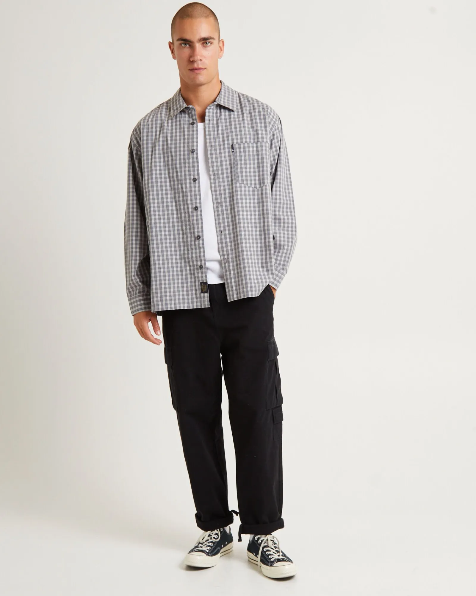 skate_long_sleeve_shirt_g_1.webp Best Sale SPENCER PROJECT Skate Long Sleeve Shirt Grey