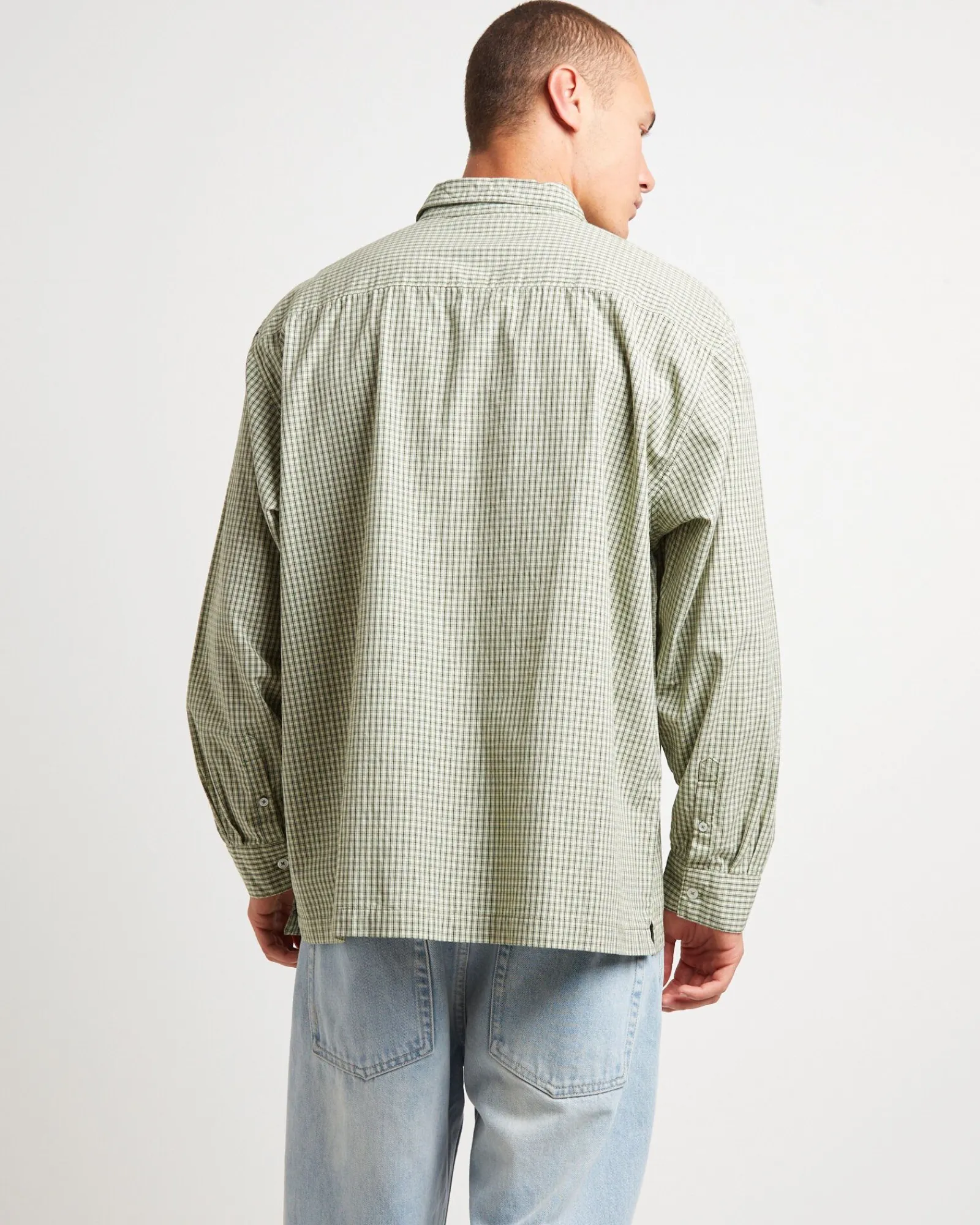 skate_long_sleeve_shirt_i_1.webp Shop SPENCER PROJECT Skate Long Sleeve Shirt In Fatigue Green