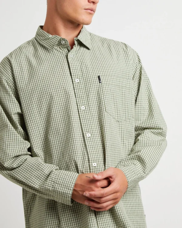 Shop SPENCER PROJECT Skate Long Sleeve Shirt In Fatigue Green