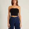 Store GENERAL PANTS CO. BASICS Slinky Strapless Top In Black