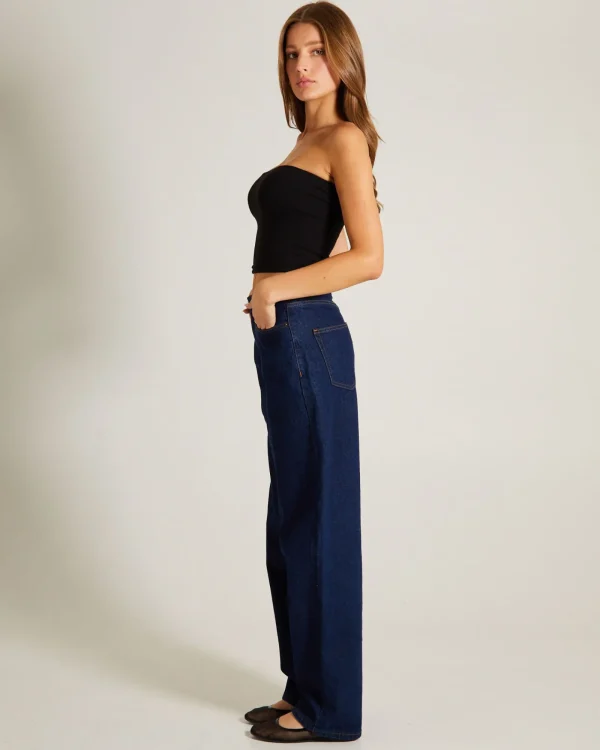 Store GENERAL PANTS CO. BASICS Slinky Strapless Top In Black