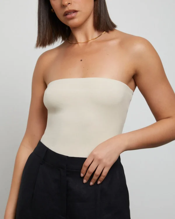 Online GENERAL PANTS CO. BASICS Slinky Strapless Top In Vintage Stone