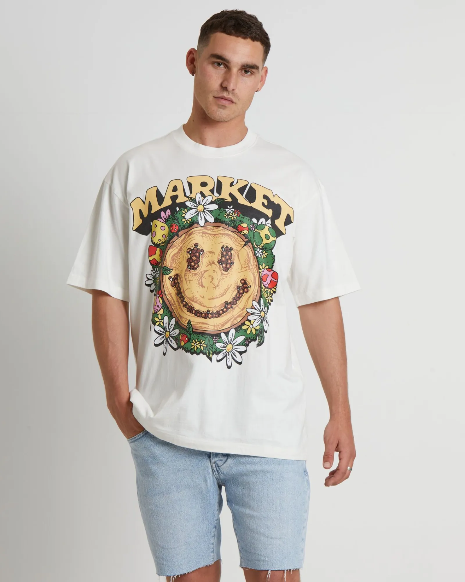 smiley_decomposition_shor_0.webp Sale MARKET Smiley Decomposition Short Sleeve T-Shirt In Cloud White