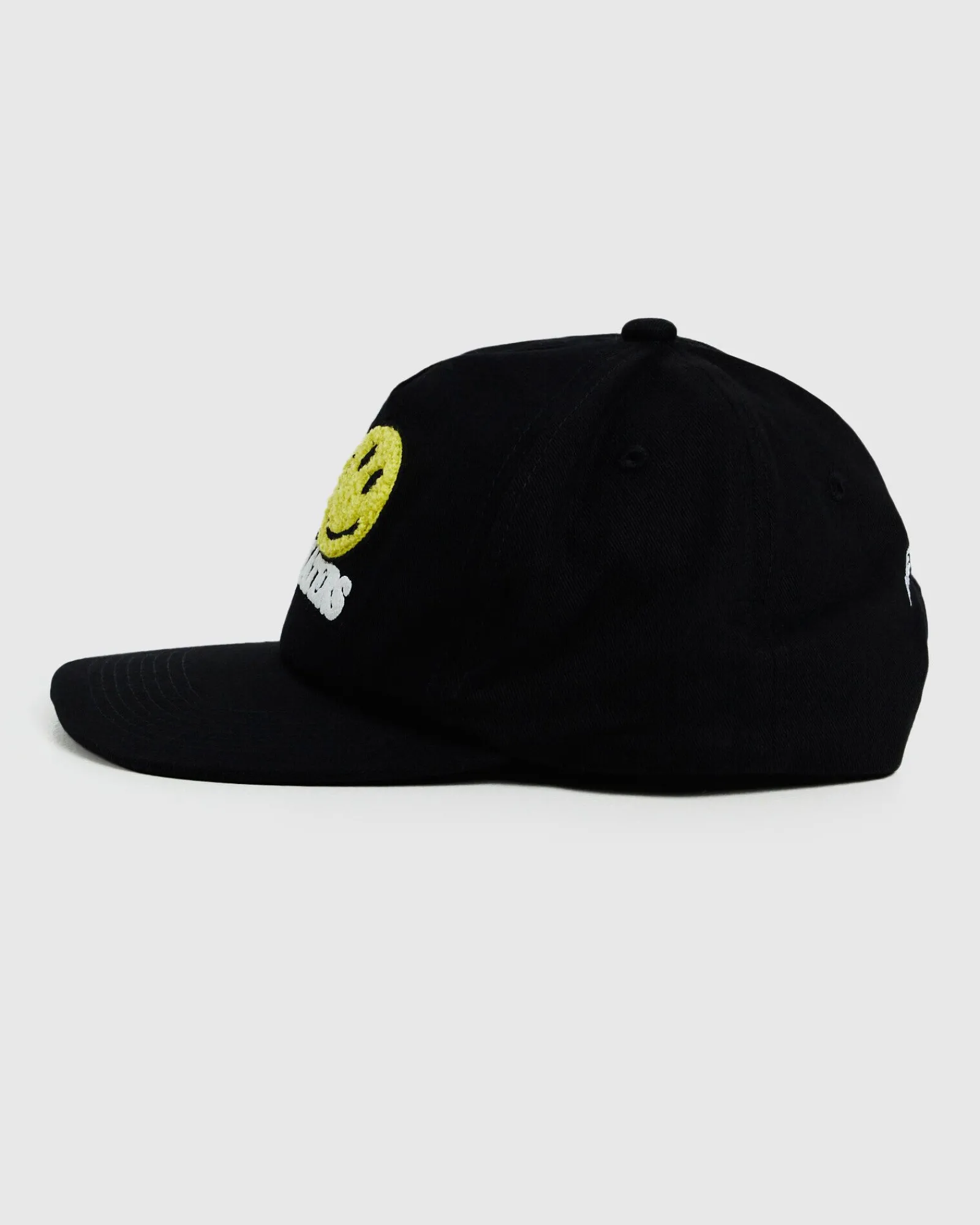 smiley_haters__panel_hat__3.webp Best MARKET Smiley Haters 5 Panel Hat Vintage Black