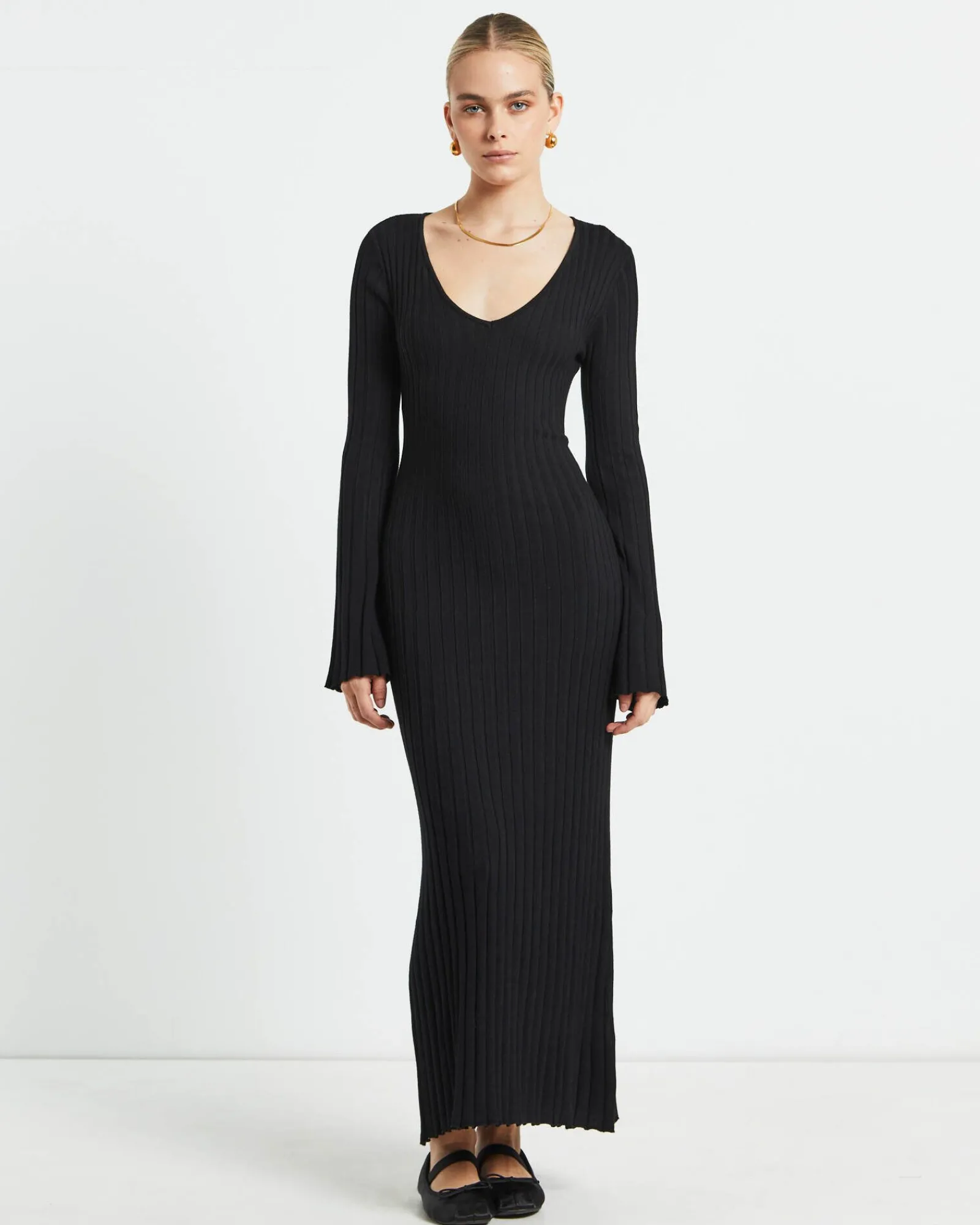 sophie_long_sleeve_rib_kn_0.webp Store SUBTITLED Sophie Long Sleeve Rib Knit Dress Black