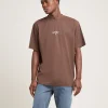 New AFENDS Space Recycled Retro Fit Short Sleeve T-Shirt Coffee