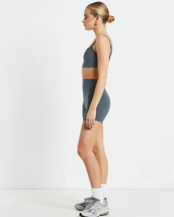 Fashion SUBTITLED SPORTS CLUB Sports Strappy Crop Top In Charcoal Grey