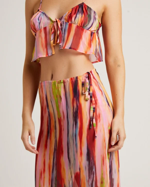 Shop SNDYS St Barts Maxi Skirt In Multi