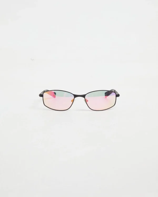 Flash Sale LE SPECS Star Beam Sunglasses In Matte Black/Pink Mirror