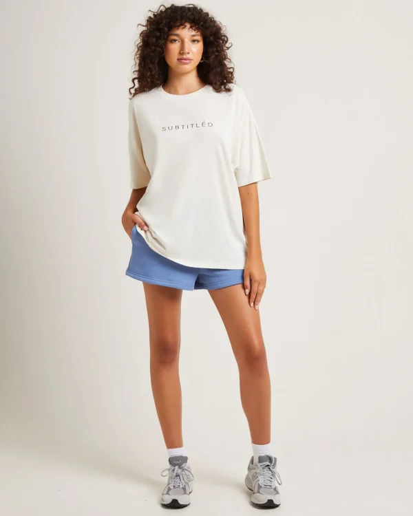 Cheap SUBTITLED State Linen Oversized T-Shirt In Cream