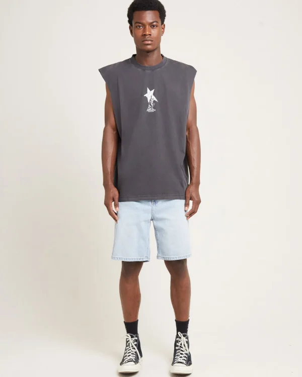 Fashion AFENDS Statue Recycled Sleeveless Tee Stone Black