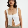 Cheap ALICE IN THE EVE Stella Silky Corset Top Ivory