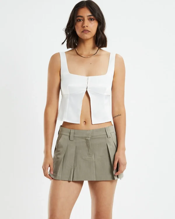 Cheap ALICE IN THE EVE Stella Silky Corset Top Ivory