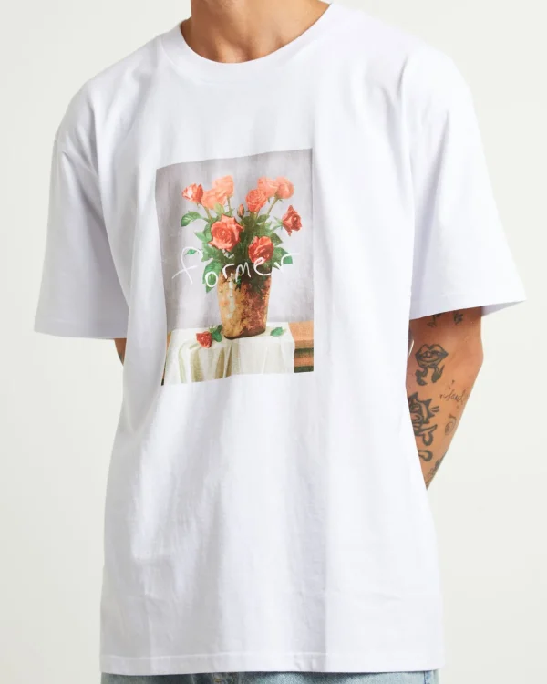 Flash Sale FORMER Still Life Short Sleeve T-Shirt In White