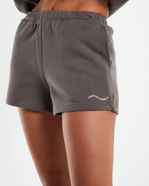 New SUBTITLED Pull On Fleece Shorts Cocoa