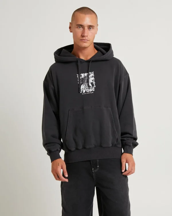 Best AFENDS Sunflower Recycled Pull On Hoodie Charcoal