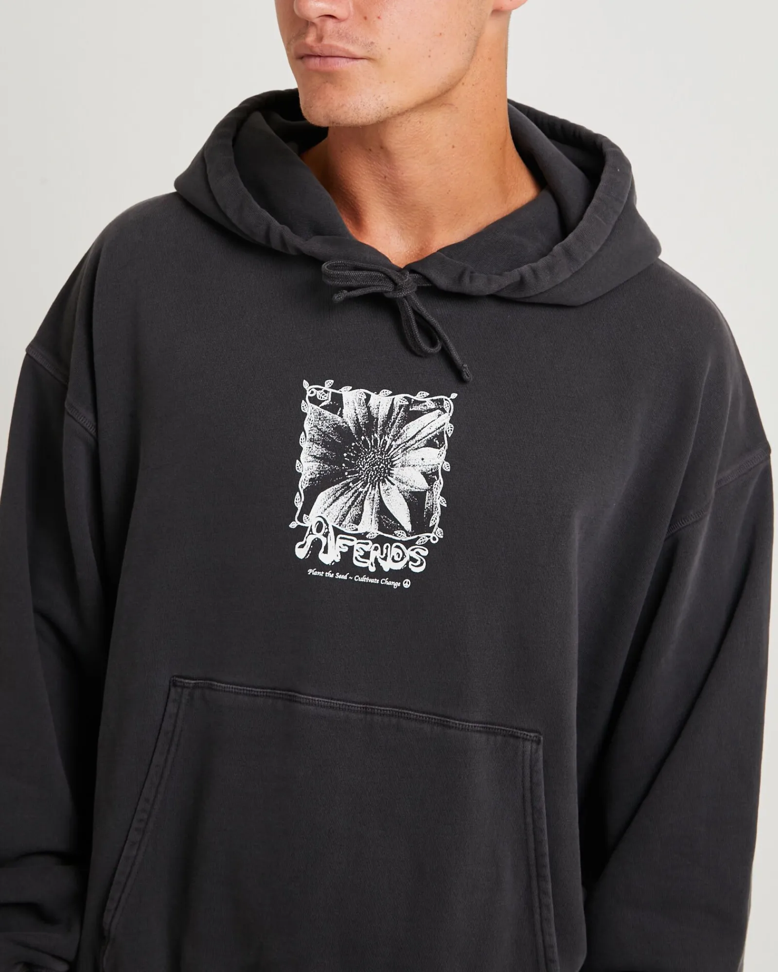 sunflower_recycled_pull_o_4.webp Best AFENDS Sunflower Recycled Pull On Hoodie Charcoal