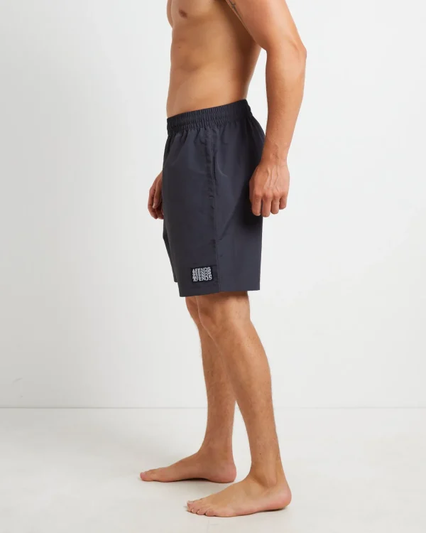 Store AFENDS Surf Related Hemp Fixed Waist Swim Shorts In Black