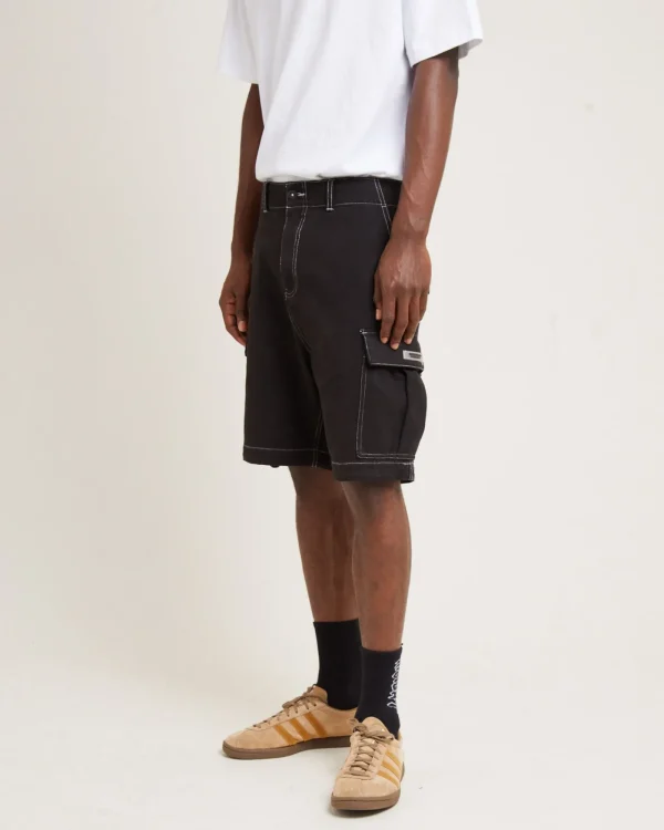 Discount SPENCER PROJECT Surplus Canvas Cargo Shorts Black