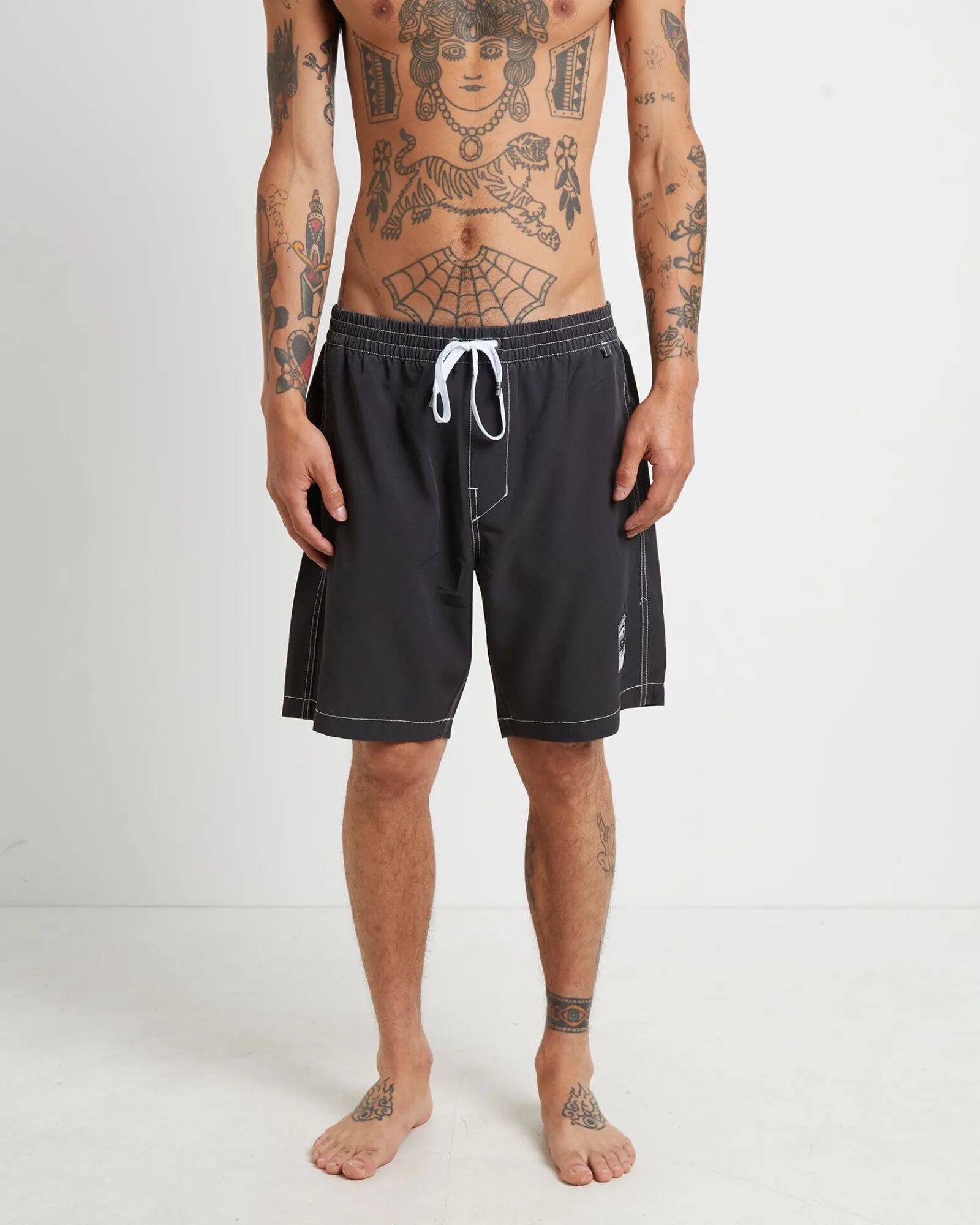swan_baggy_trunk_boardsho_1.webp Cheap FORMER Swan Baggy Trunk Boardshorts In Black